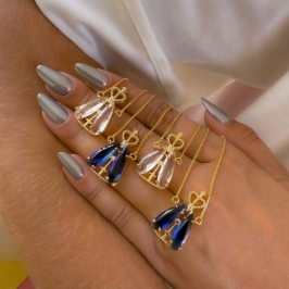 Colar Nossa Senhora Cristal e Azul