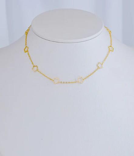 Colar Choker Flores Vazadas